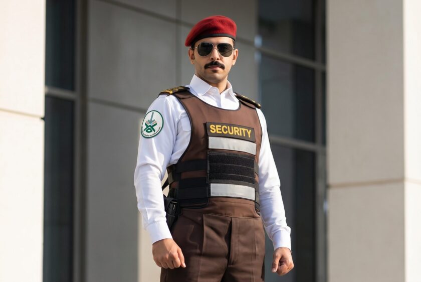 حارس أمن من قمة في نقطة حراسة ثابتة